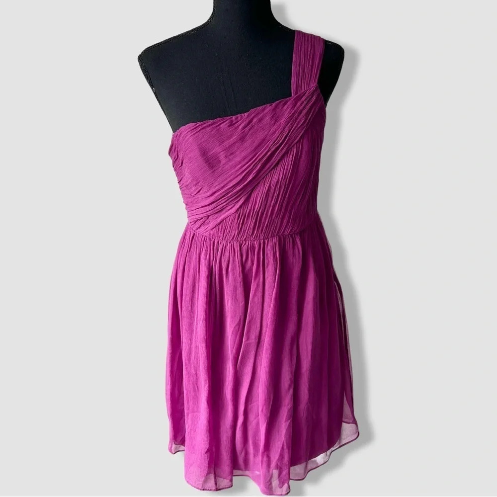 J. Crew Kylie Pure Silk Bridesmaid Dress in Berry Red
